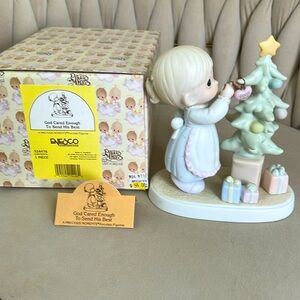 Precious moments porcelain doll 1994 #524476 “God cared enough to send his best”